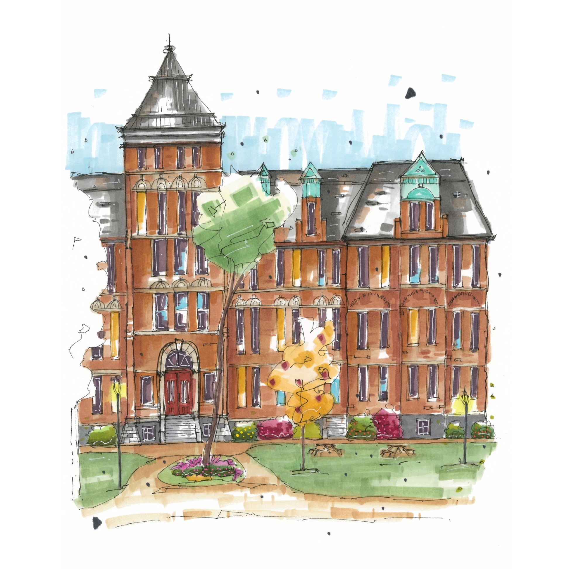 DTS0148 Forrest Building, Dalhousie University, Halifax, Print, Downtown Sketcher, Wynand van Niekerk
