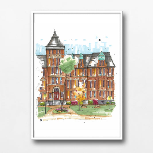 DTS0148 Forrest Building, Dalhousie University, Halifax, Print, Downtown Sketcher, Wynand van Niekerk