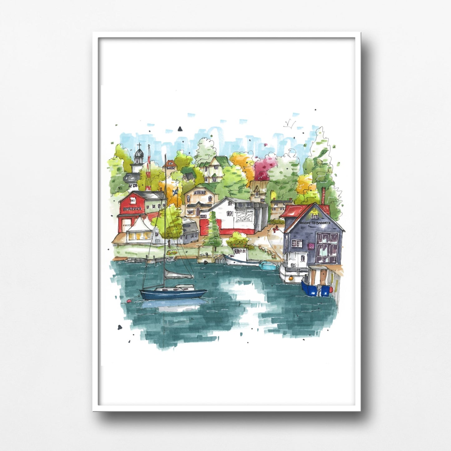 DTS0152 Baddeck Waterfront, Nova Scotia, Downtown Sketcher