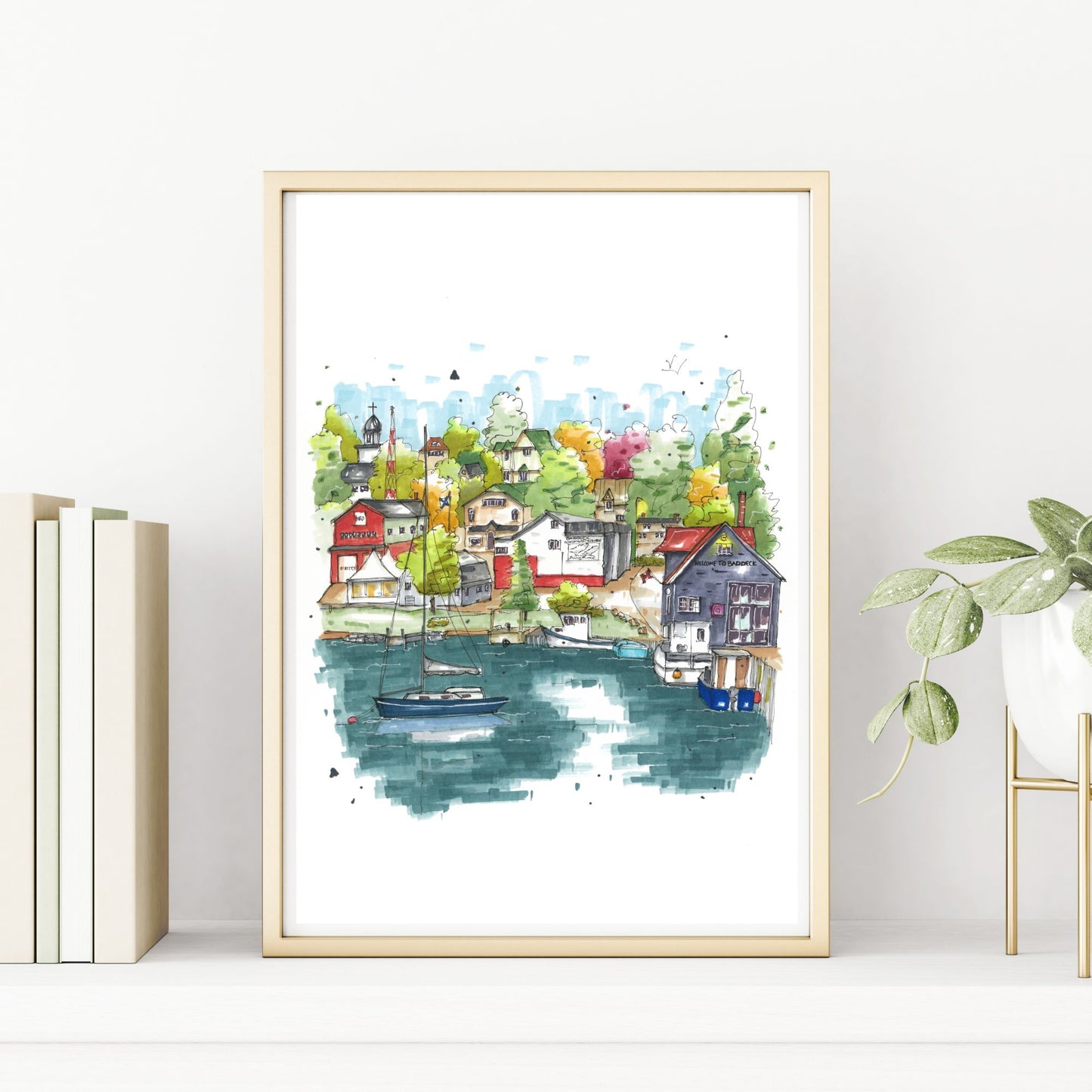 DTS0152 Baddeck Waterfront, Nova Scotia, Downtown Sketcher