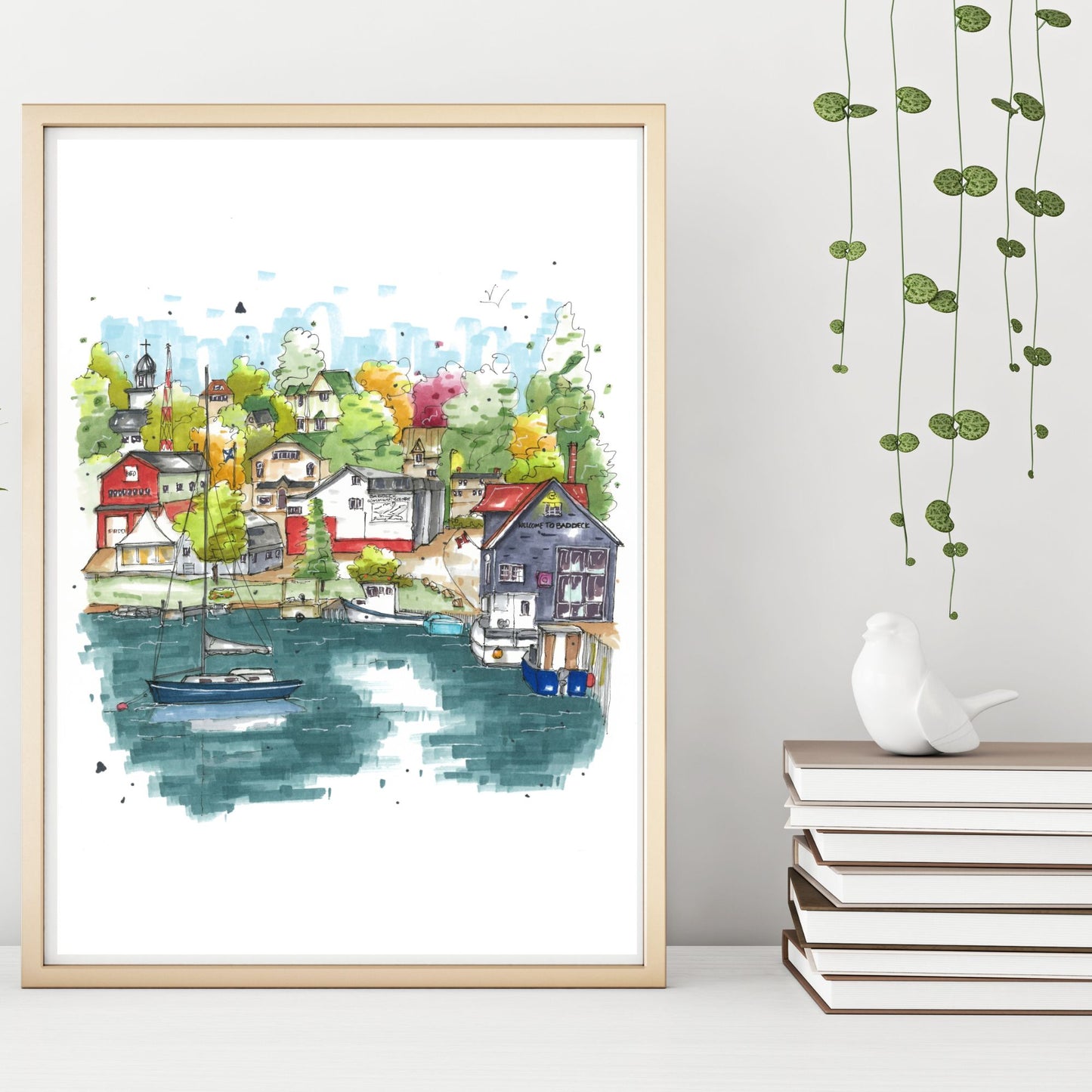 DTS0152 Baddeck Waterfront, Nova Scotia, Downtown Sketcher