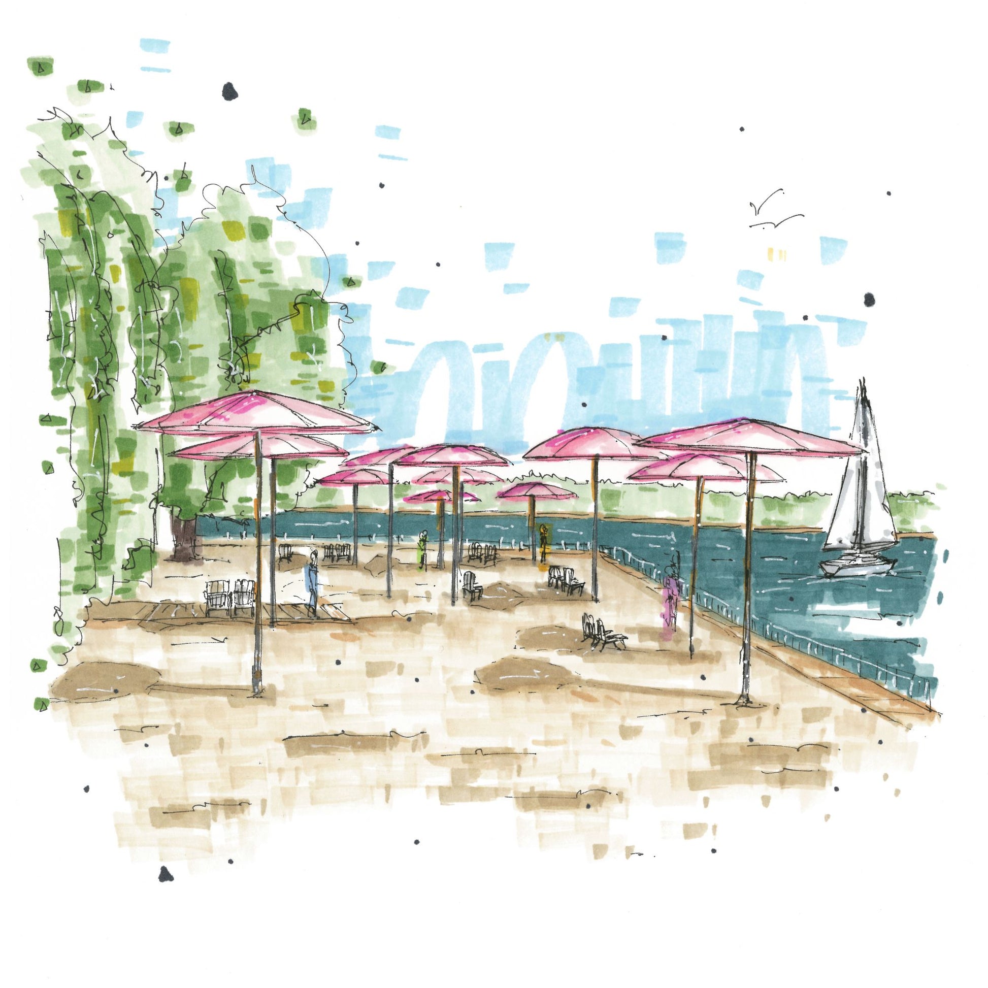 DTS0187 Sugar Beach Toronto - Downtown Sketcher