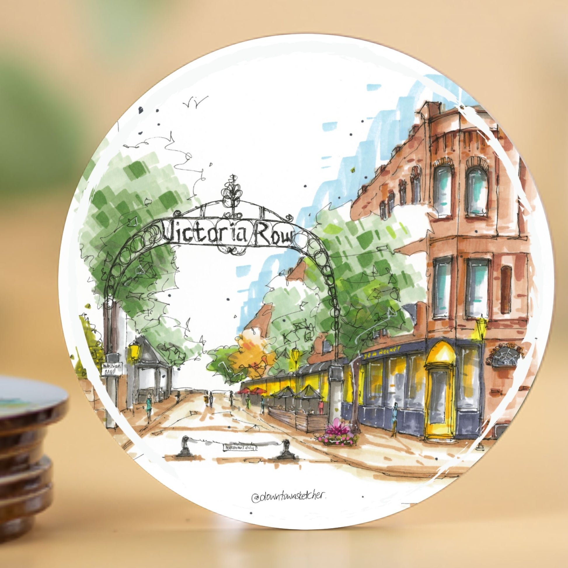 DTS0200 Victoria Row, Charlottetown, Prince Edward Island - Downtown Coasters by Downtown Sketcher