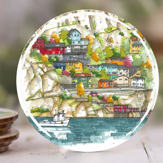 DTS0202 The Battery, St John's, Newfoundland - Downtown Coasters by Downtown Sketcher