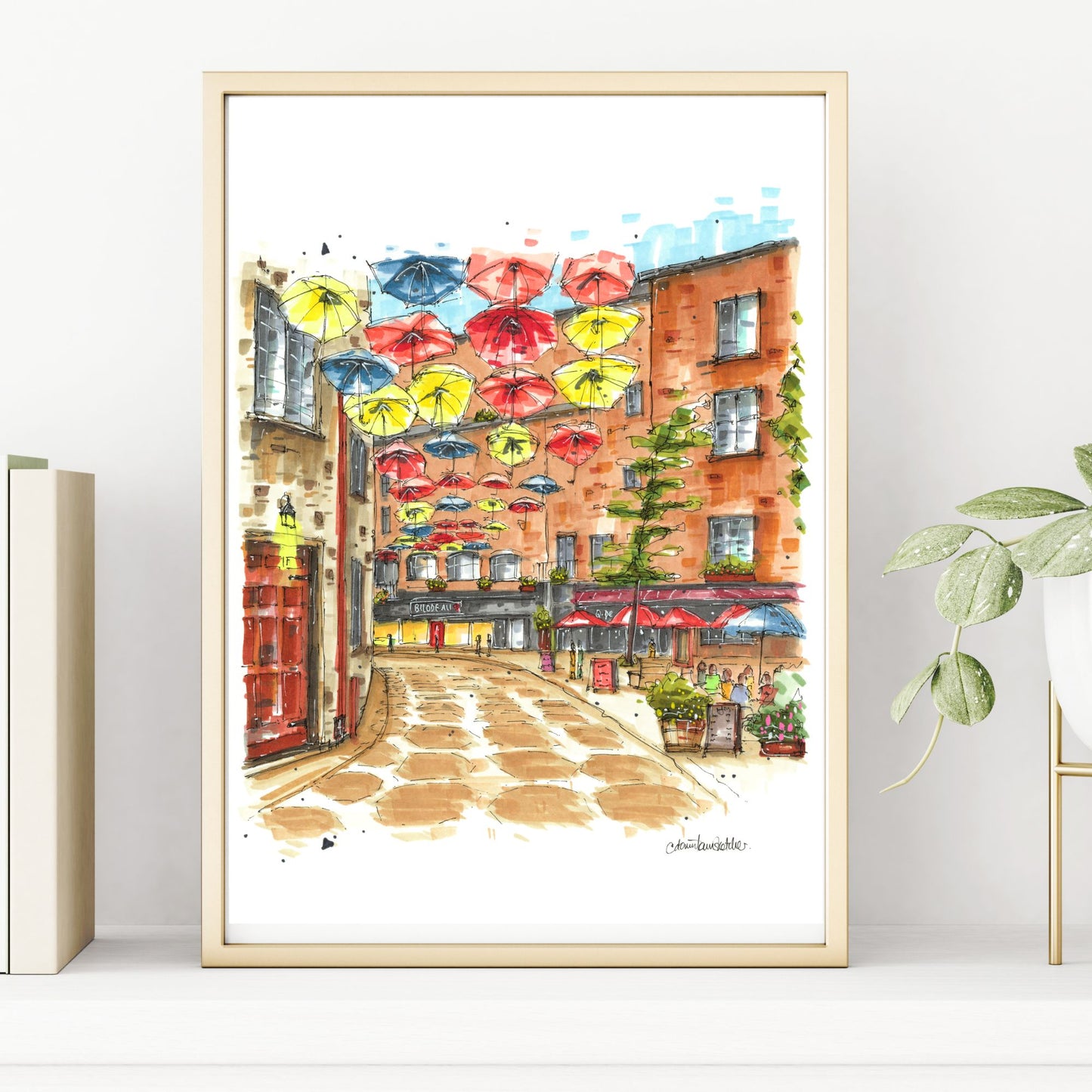 DTS0204 Umbrella Alley, Quebec City - Downtown Sketcher