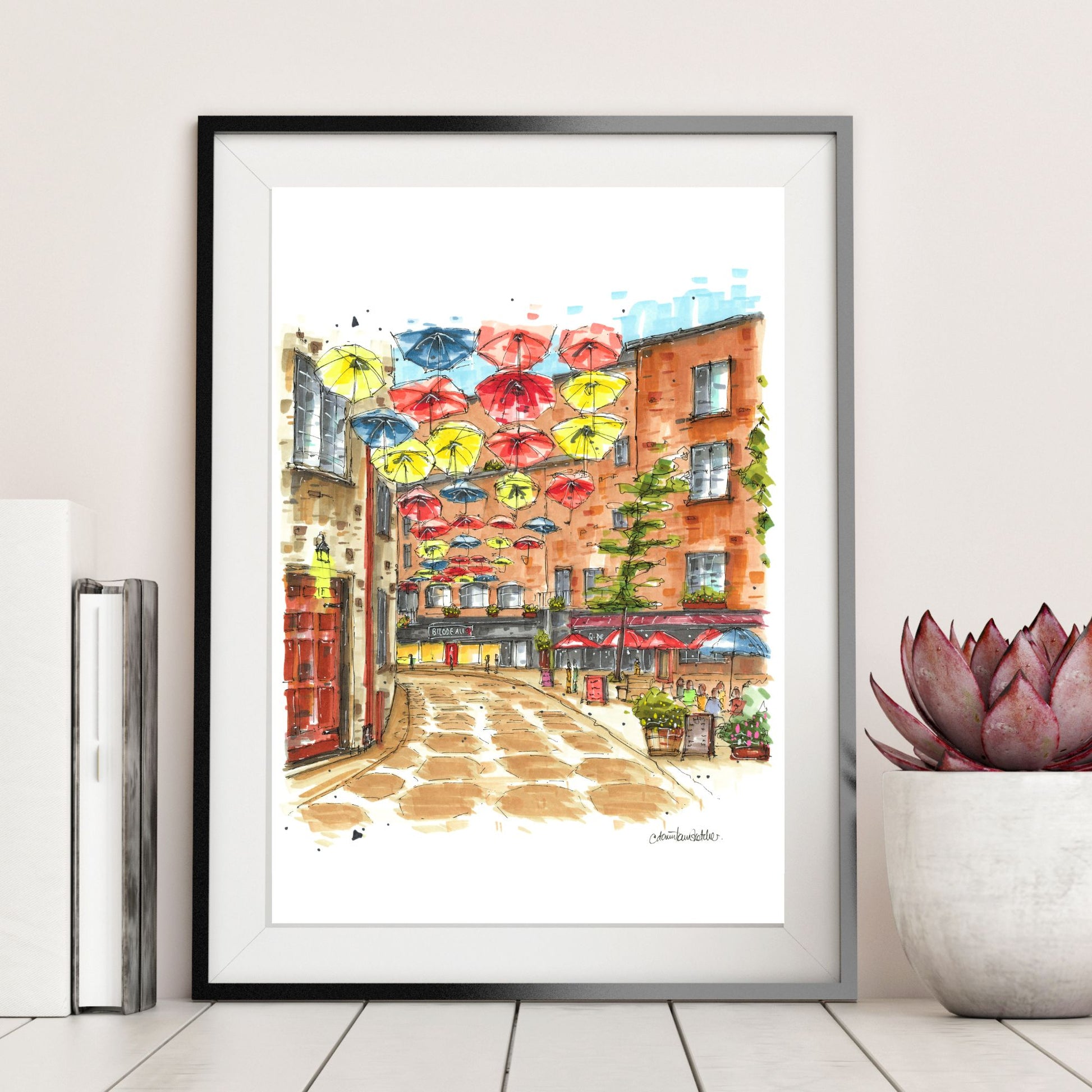 DTS0204 Umbrella Alley, Quebec City - Downtown Sketcher