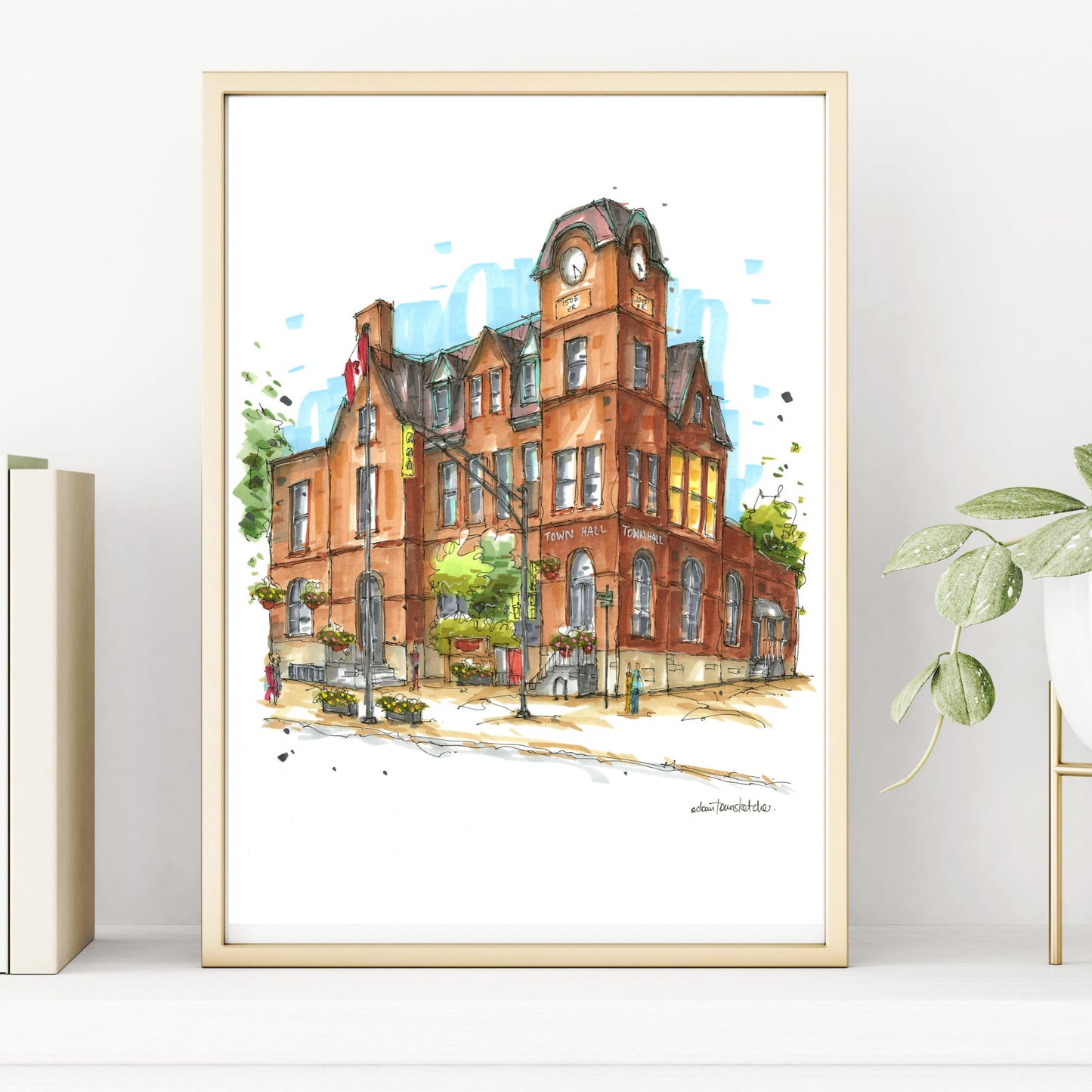 DTS0213 Antigonish Town Hall, Nova Scotia - Downtown Sketcher
