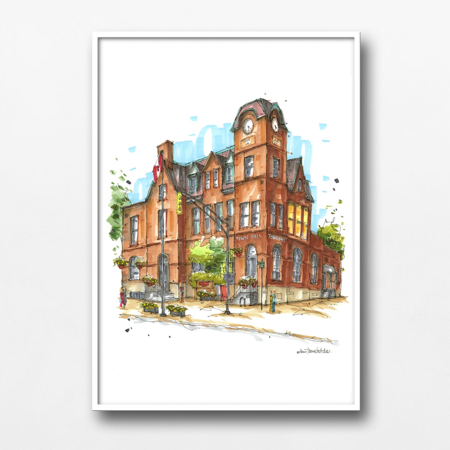 DTS0213 Antigonish Town Hall, Nova Scotia - Downtown Sketcher