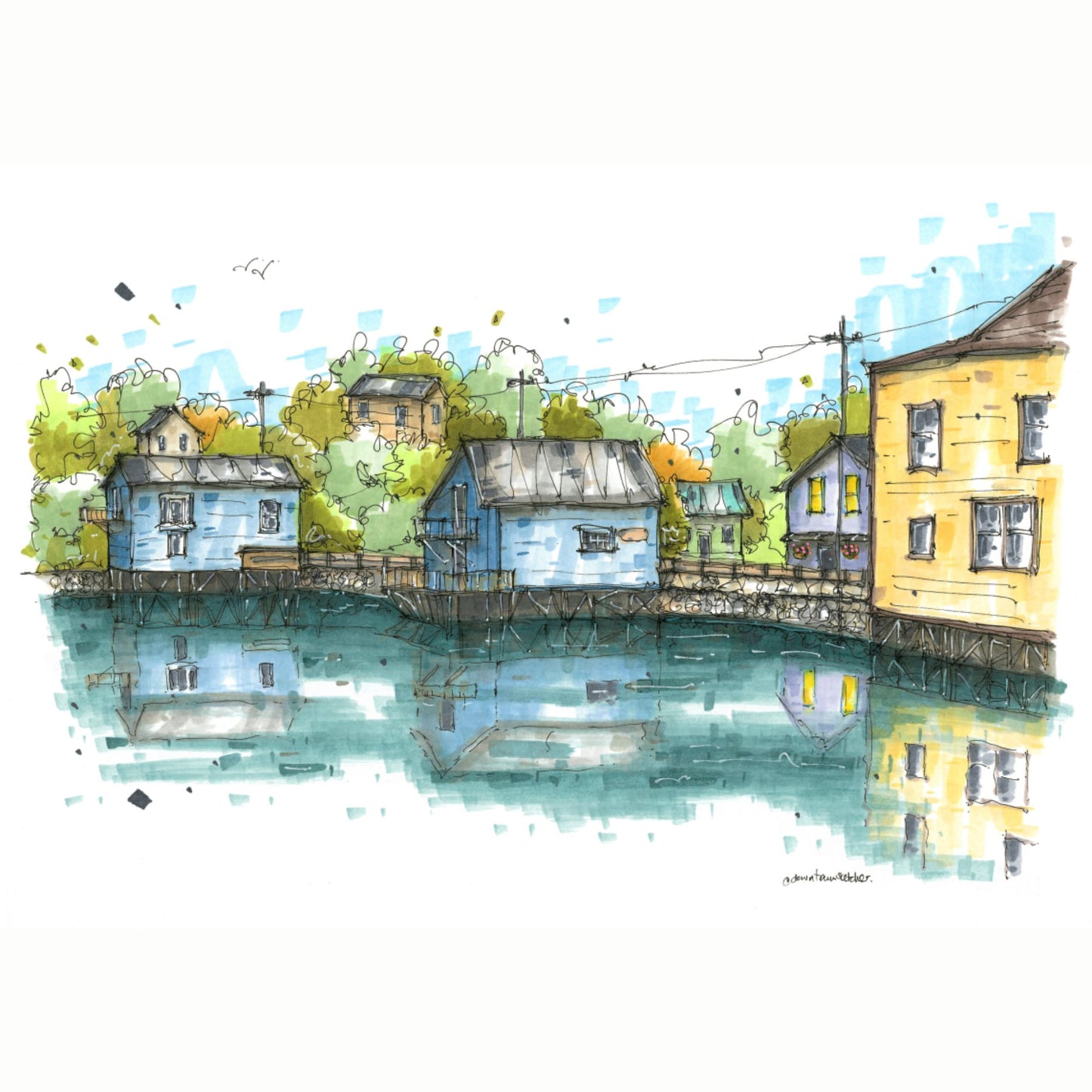 DTS0218 Landsdown Road, Bear River, Nova Scotia - Downtown Sketcher