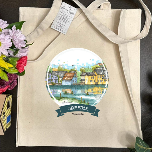 DTS0219 Bear River High Tide, Nova Scotia - Downtown Tote Tall- Downtown Sketcher