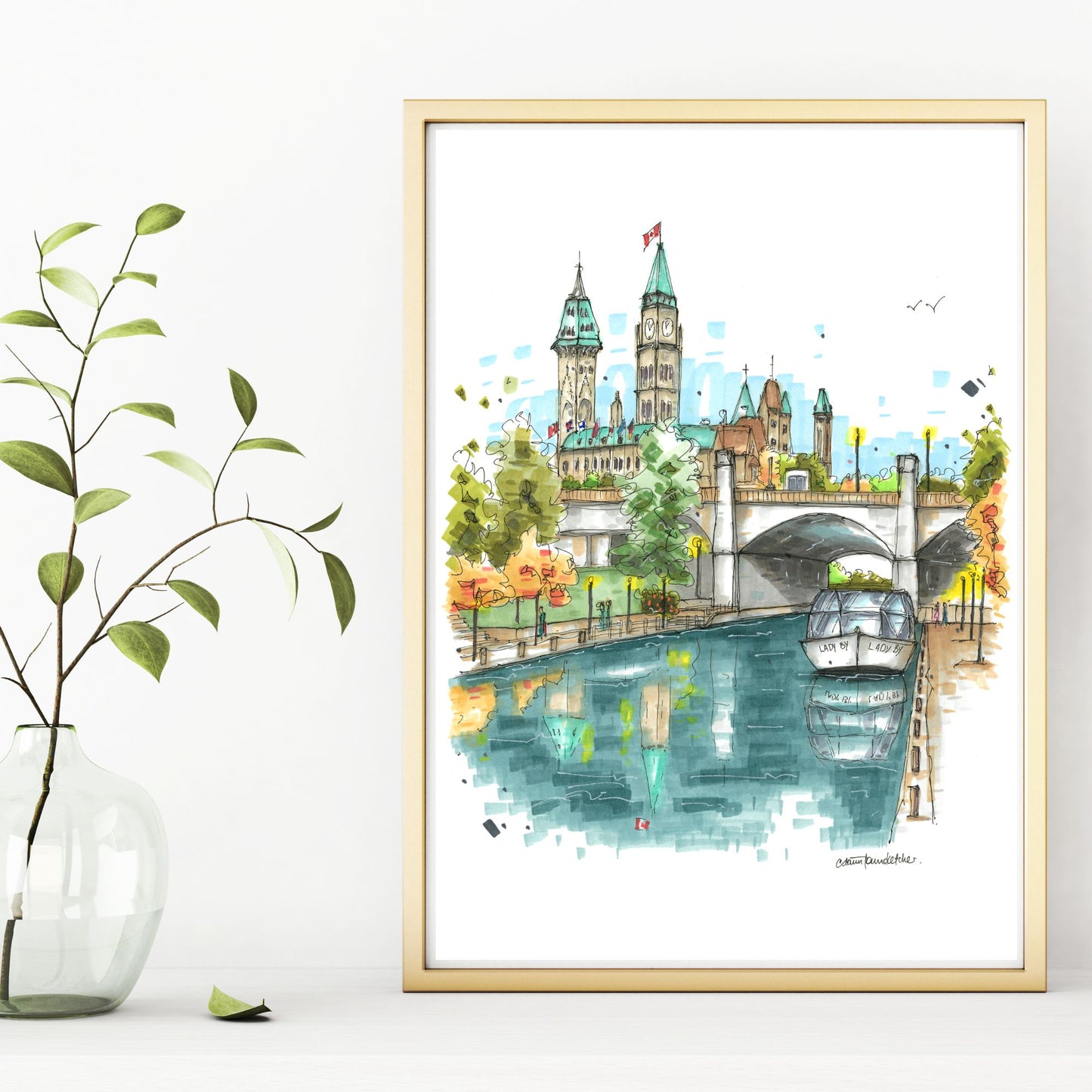 DTS0226 Rideau canal and the Parliament building, Ottawa - Downtown Sketcher