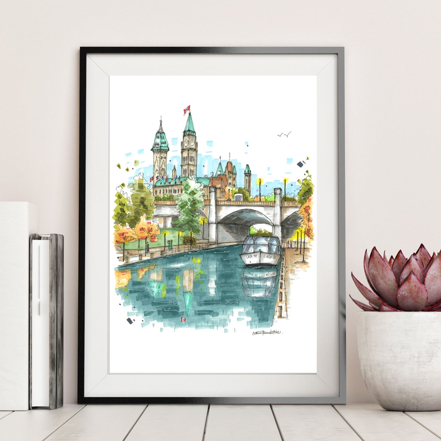 DTS0226 Rideau canal and the Parliament building, Ottawa - Downtown Sketcher