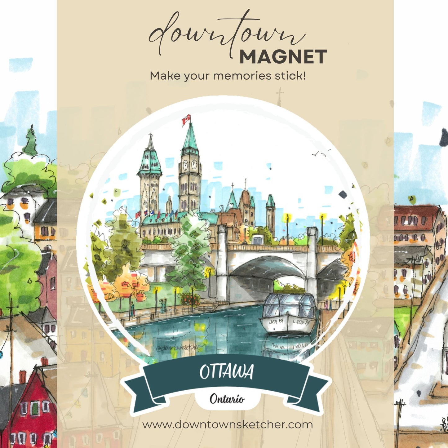 Rideau canal and the Parliament building, Ottawa - Downtown Magnet
