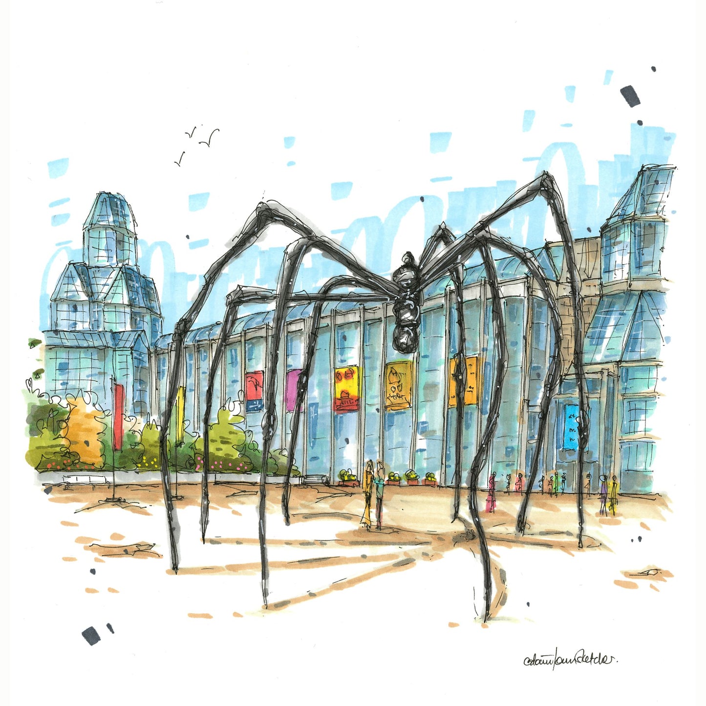 DTS0227 National Gallery of Canada, Maman spider, Ottawa - Downtown Sketcher