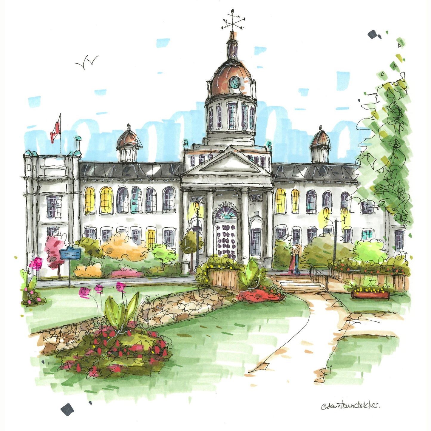 DTS0232 City Hall Kingston, Ontario - Downtown Sketcher