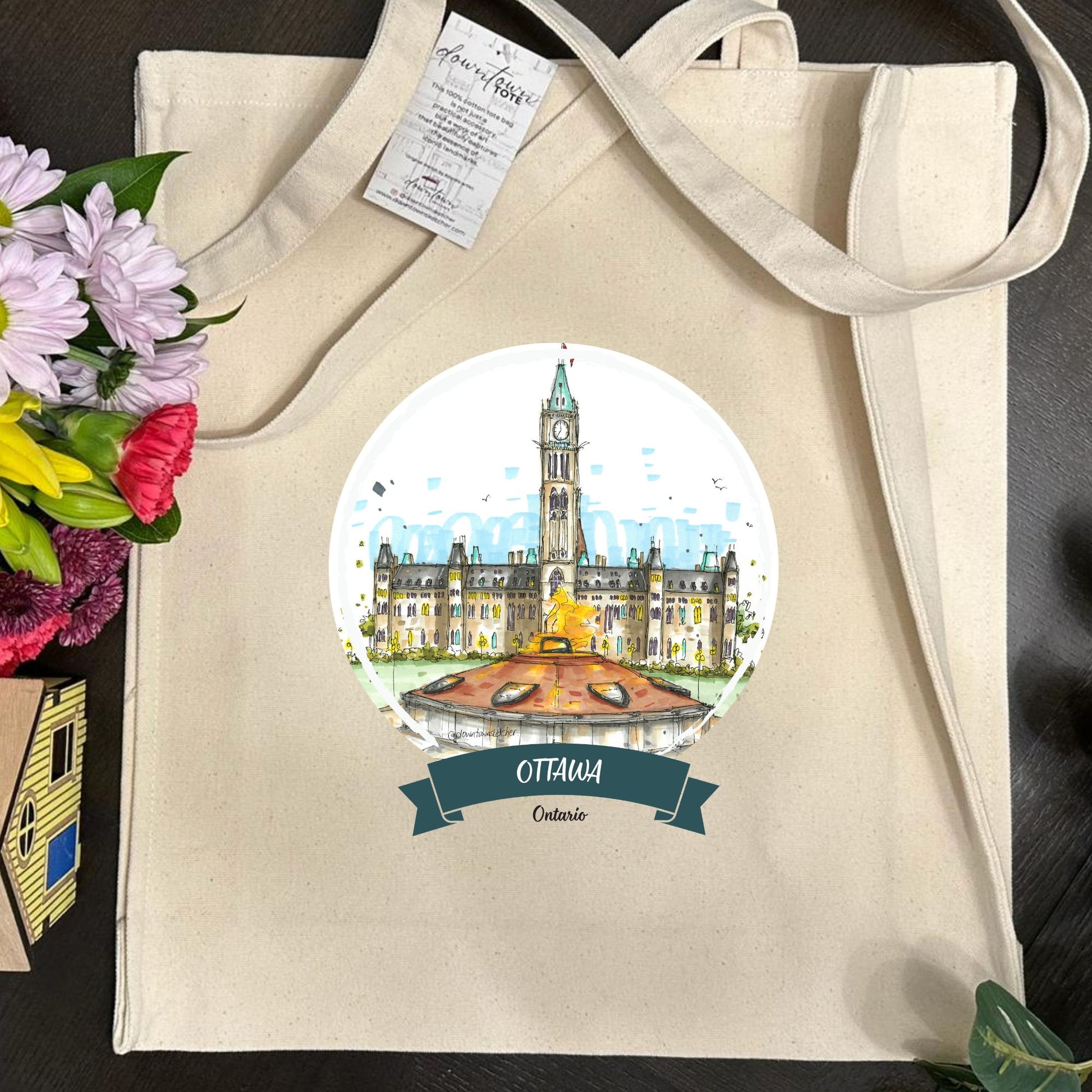 Parliament Hill with Centennial Flame, Ottawa - Downtown Tote Tall