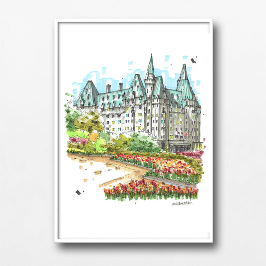 DTS0236 Tulips at Fairmont Château Laurier, Ottawa - Downtown Sketcher