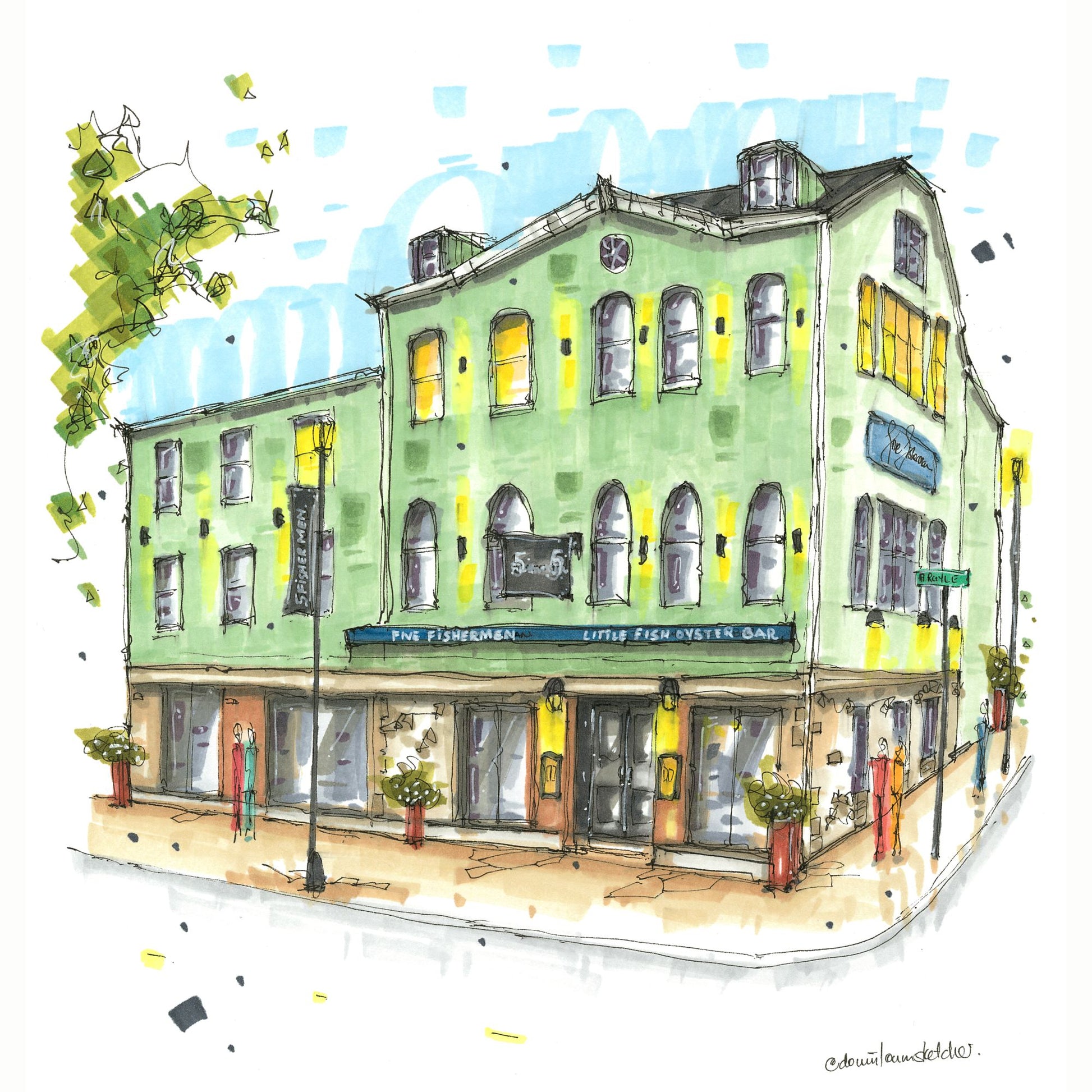 DTS0238 The Five Fishermen, Halifax - Downtown Sketcher