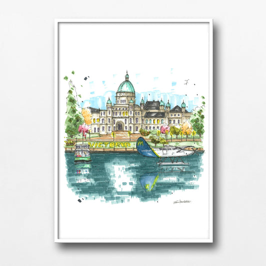 DTS0239 Legislative Assembly of British Columbia Waterfront, Victoria - Downtown Sketcher