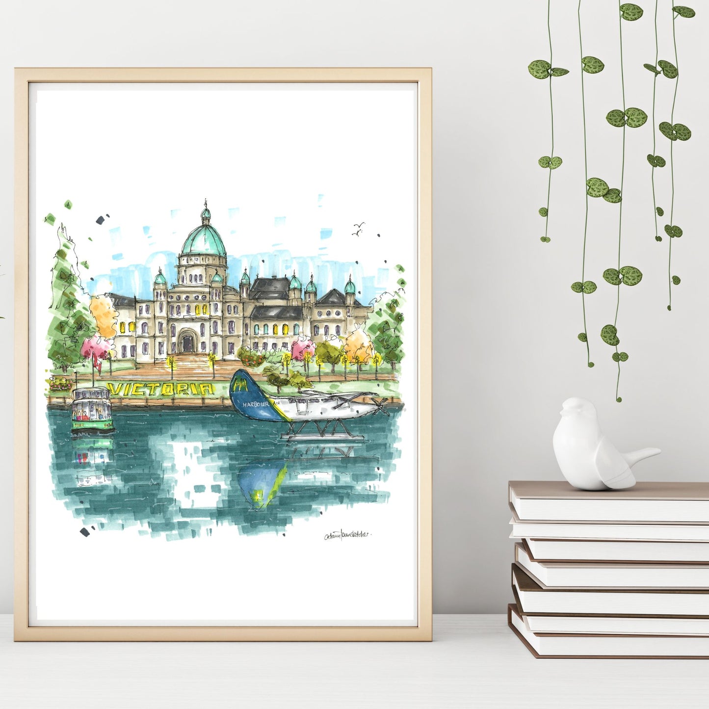 DTS0239 Legislative Assembly of British Columbia Waterfront, Victoria - Downtown Sketcher