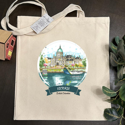 DTS0239 Legislative Assembly of British Columbia Waterfront, Victoria - Tote Bag - Downtown Sketcher