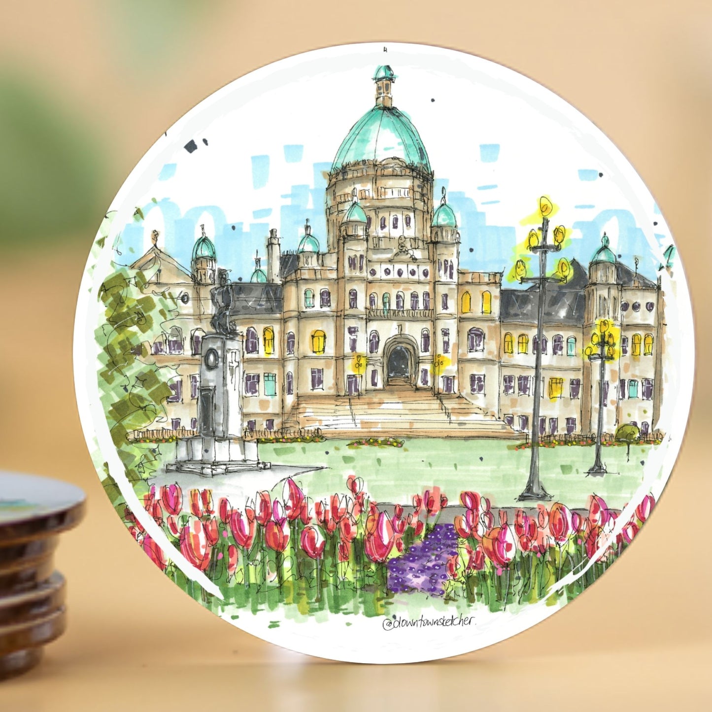 Legislative Assembly of British Columbia Tulips, Victoria - Downtown Coaster