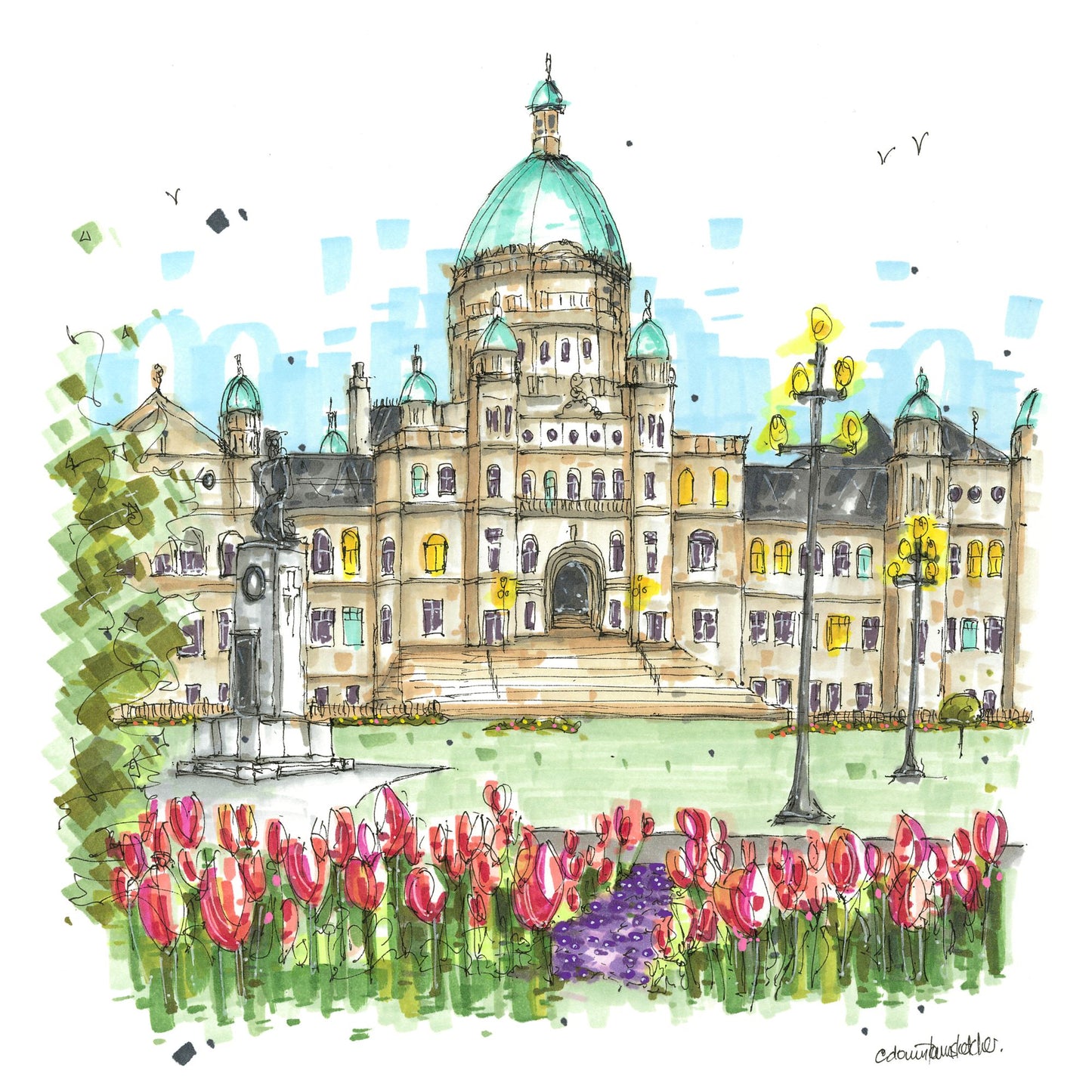 Legislative Assembly of British Columbia Tulips, Victoria - Downtown Coaster
