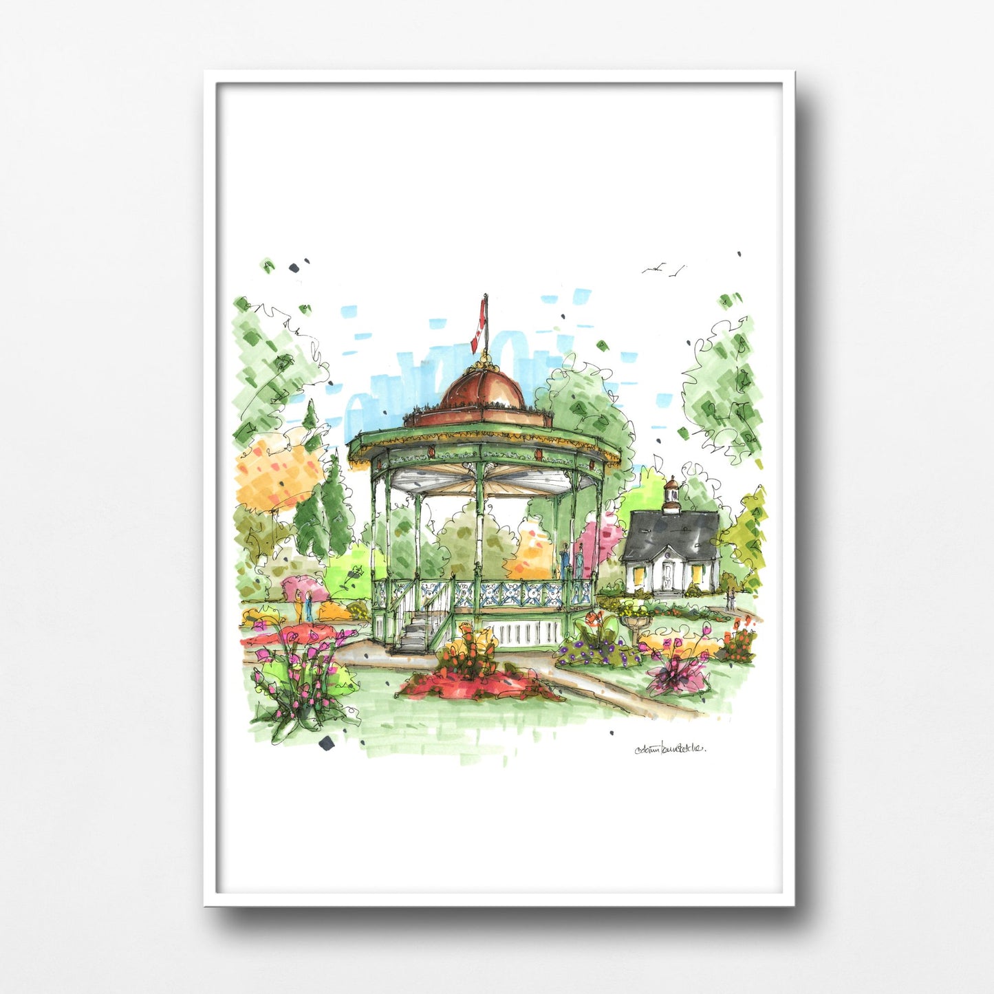 DTS0242 Gazebo in the Public Gardens, Halifax - Downtown Sketcher