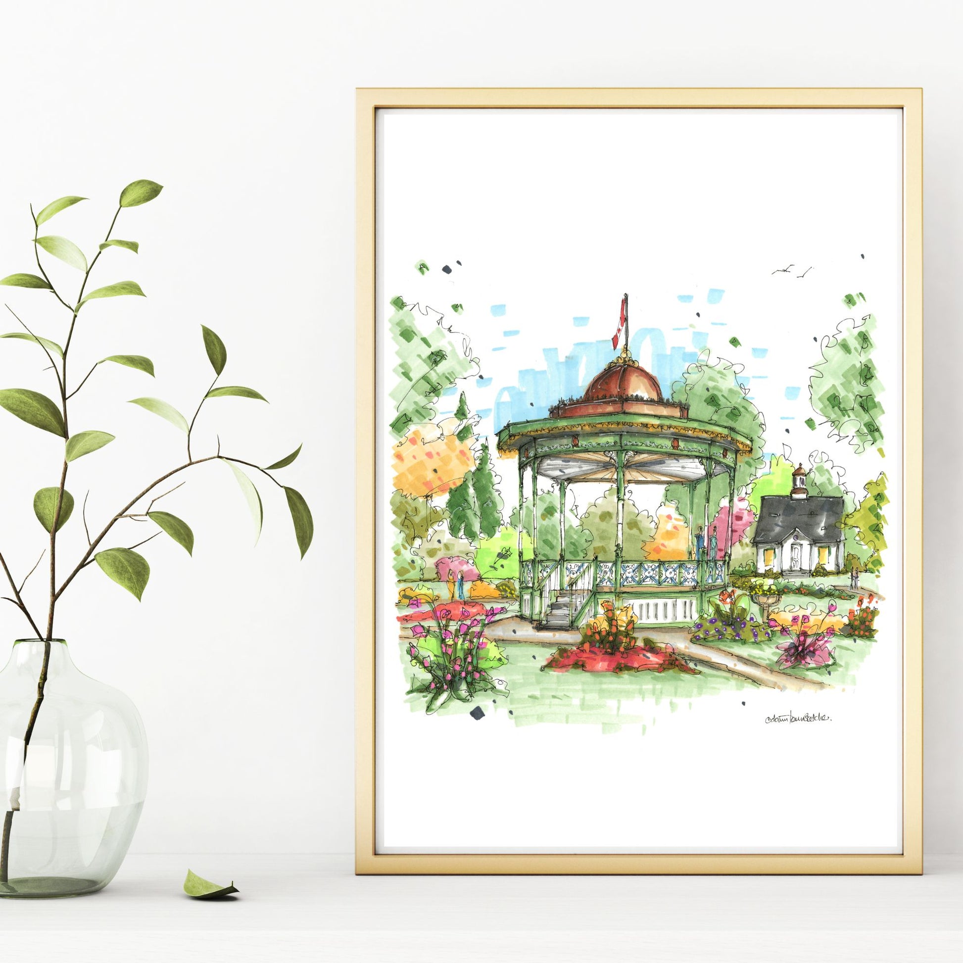 DTS0242 Gazebo in the Public Gardens, Halifax - Downtown Sketcher
