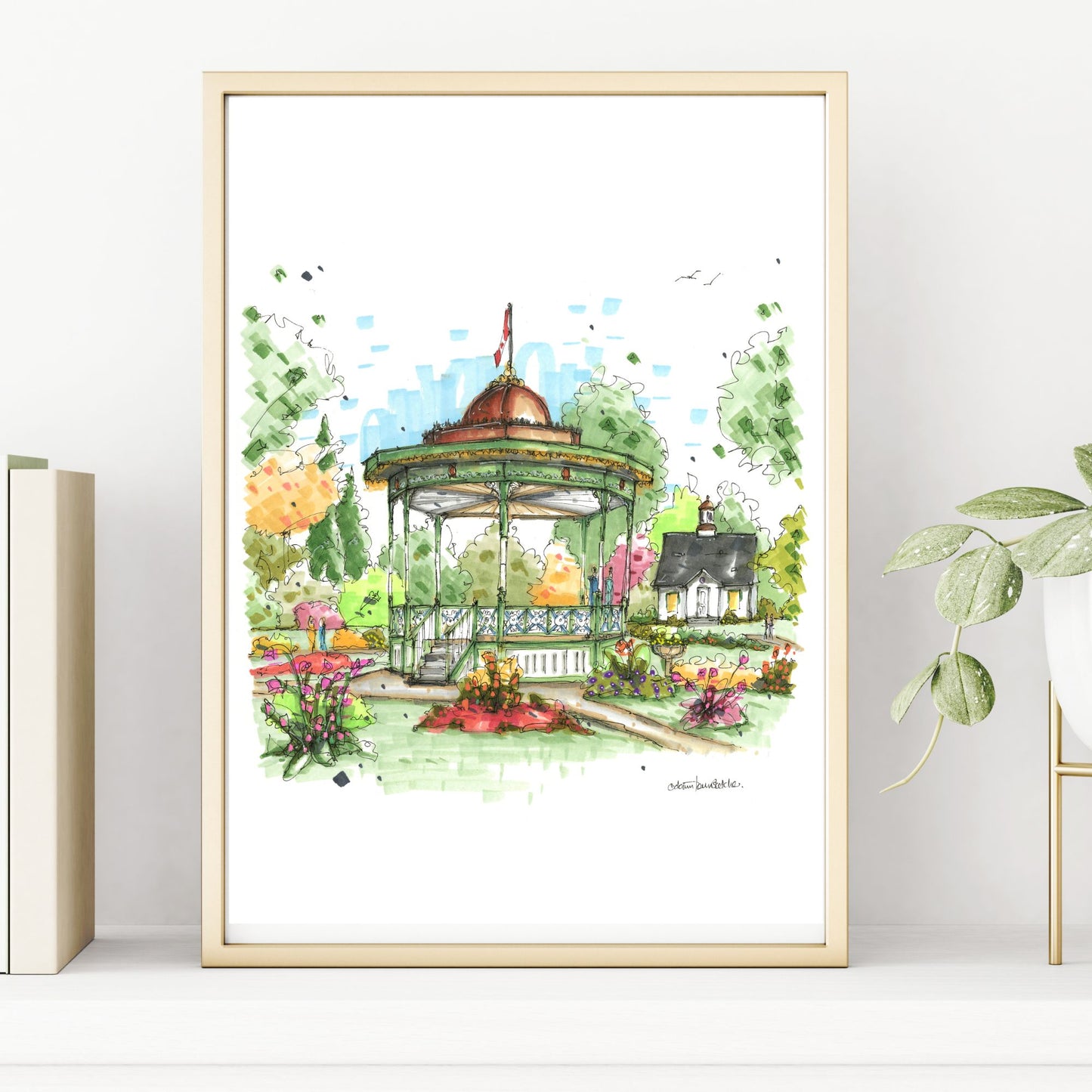 DTS0242 Gazebo in the Public Gardens, Halifax - Downtown Sketcher
