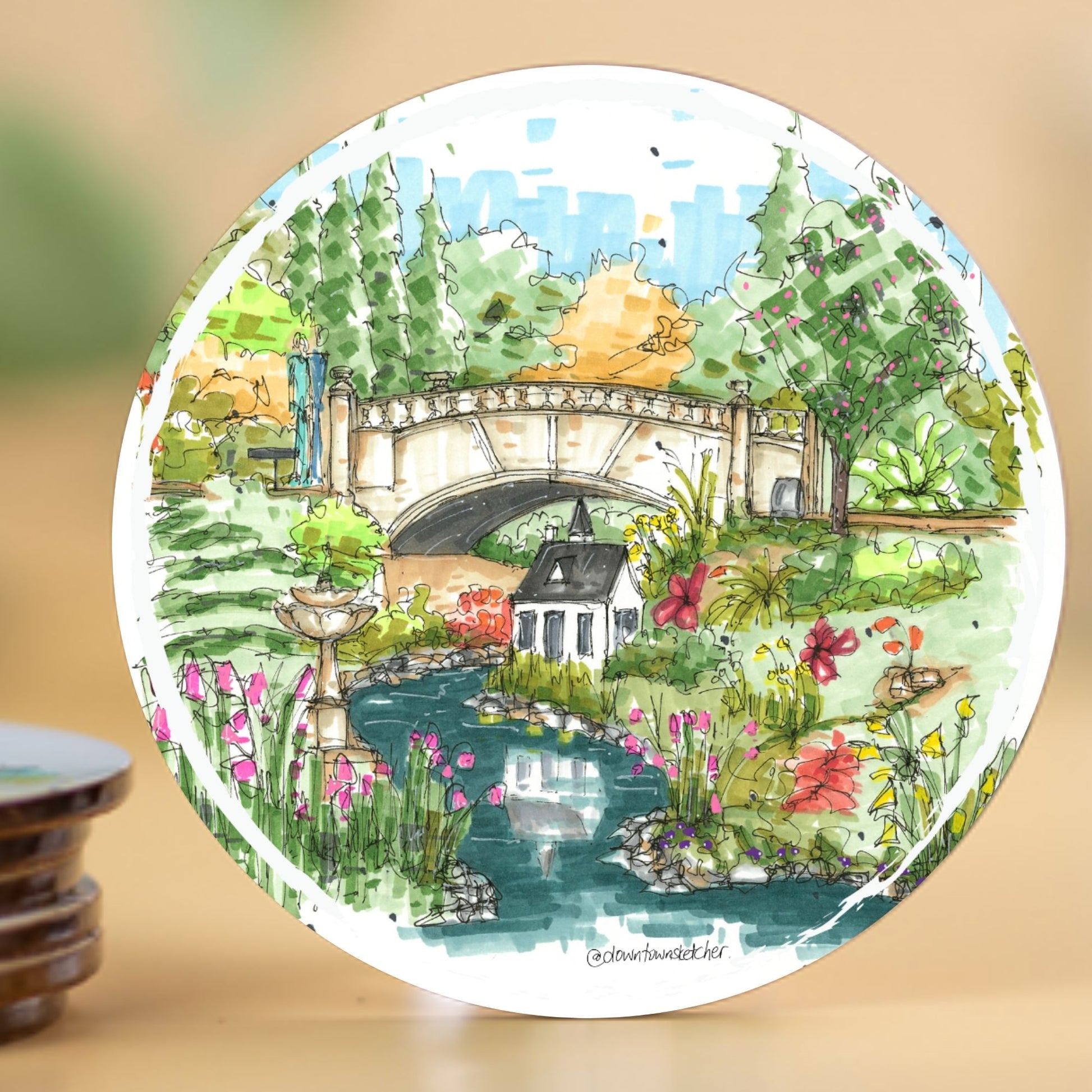 Miniature house, stream and bridge, Halifax Public Gardens - Downtown Coaster