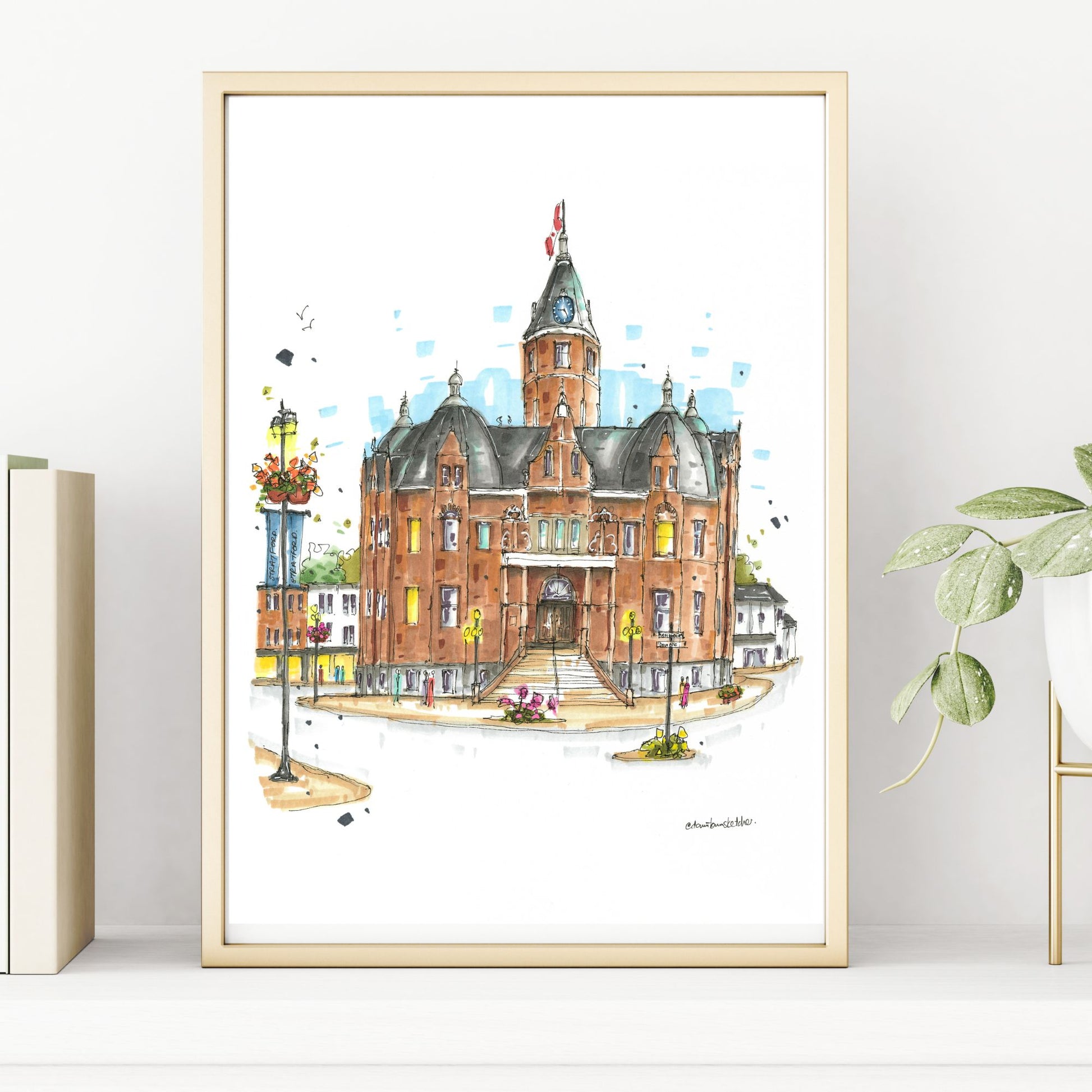 DTS0245 Town Hall, Stratford, Ontario - Downtown Sketcher