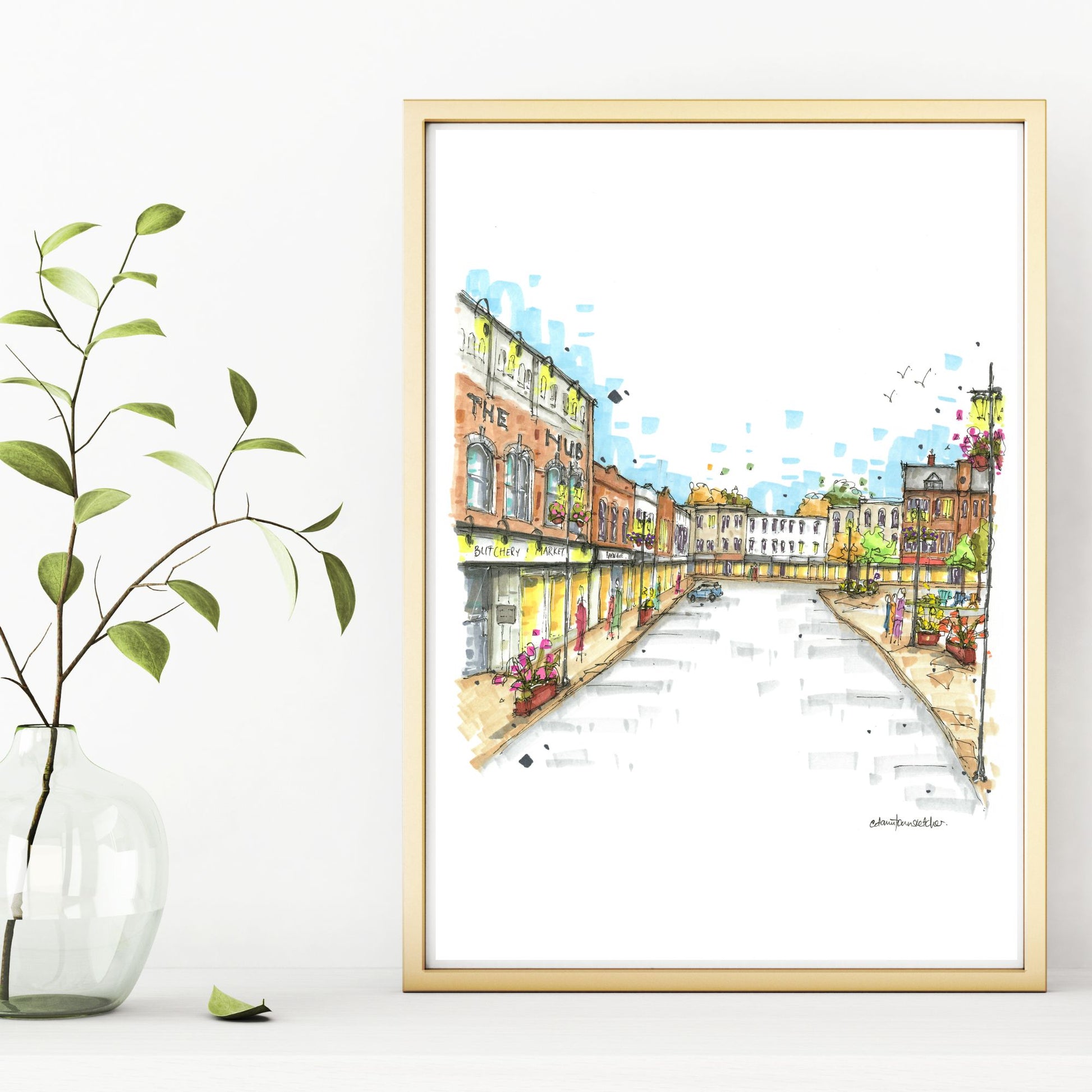 DTS0247 Market Square, Stratford, Ontario - Downtown Sketcher