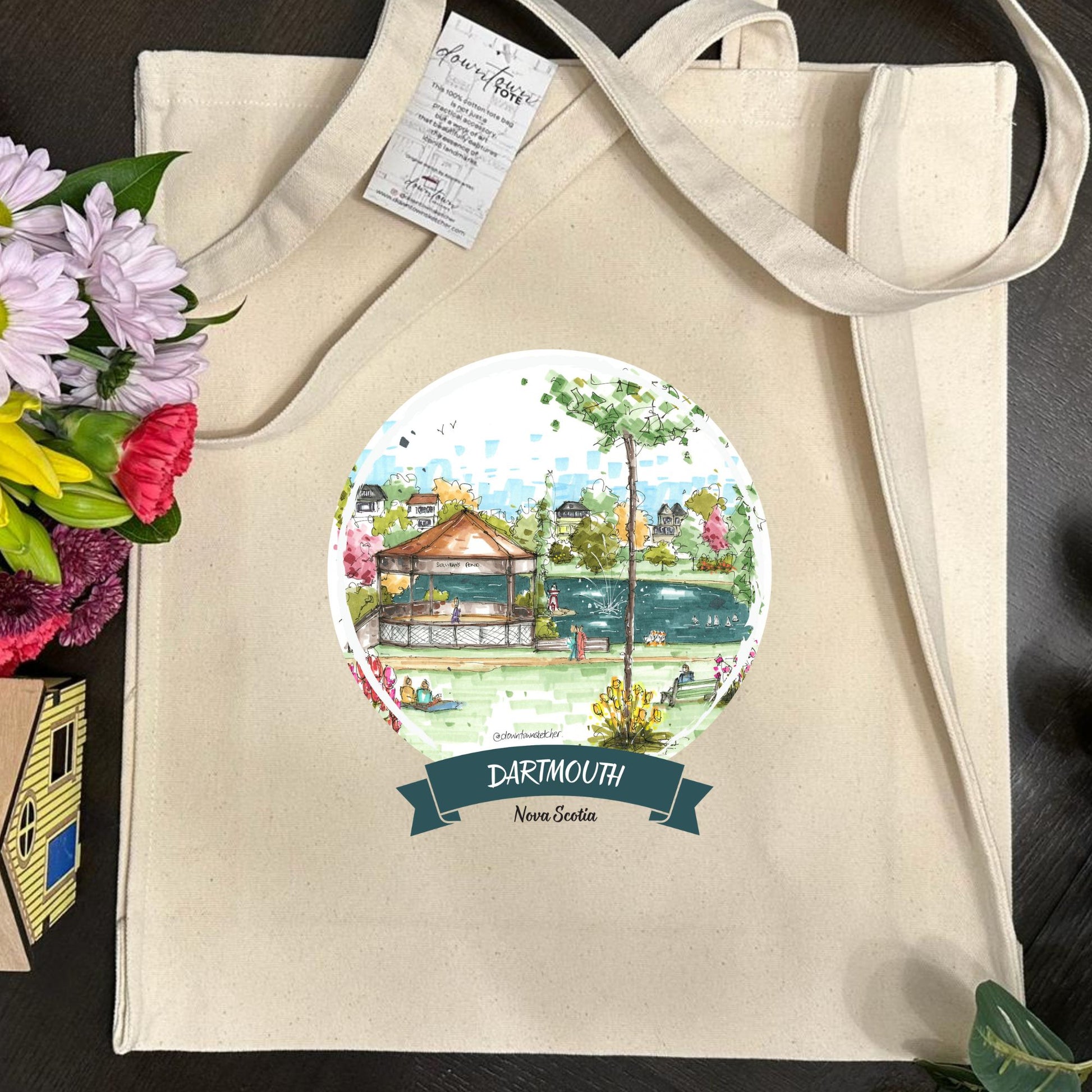 DTS0249 Sullivan's Pond, Dartmouth - Tote Bag - Downtown Sketcher
