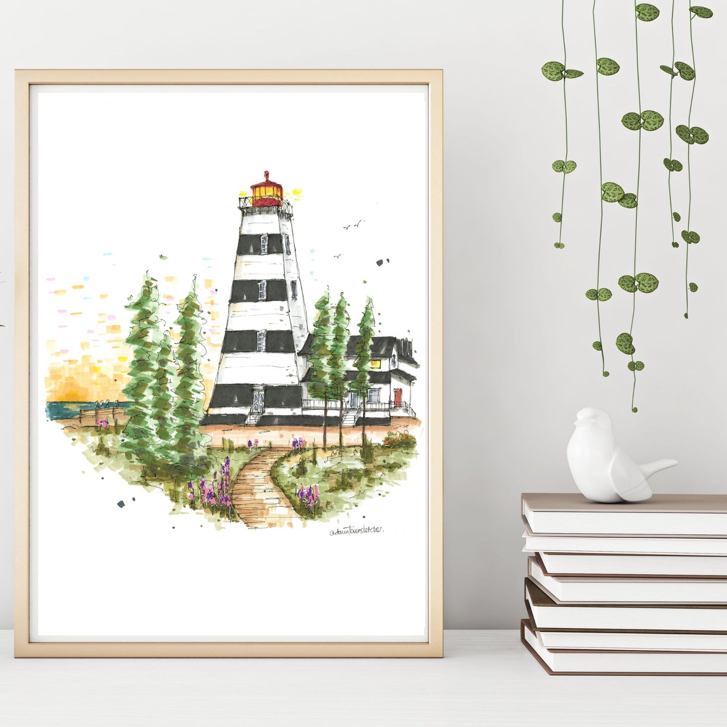 DTS0256 West Point Lighthouse Inn & Museum, Prince Edward Island - Downtown Sketcher