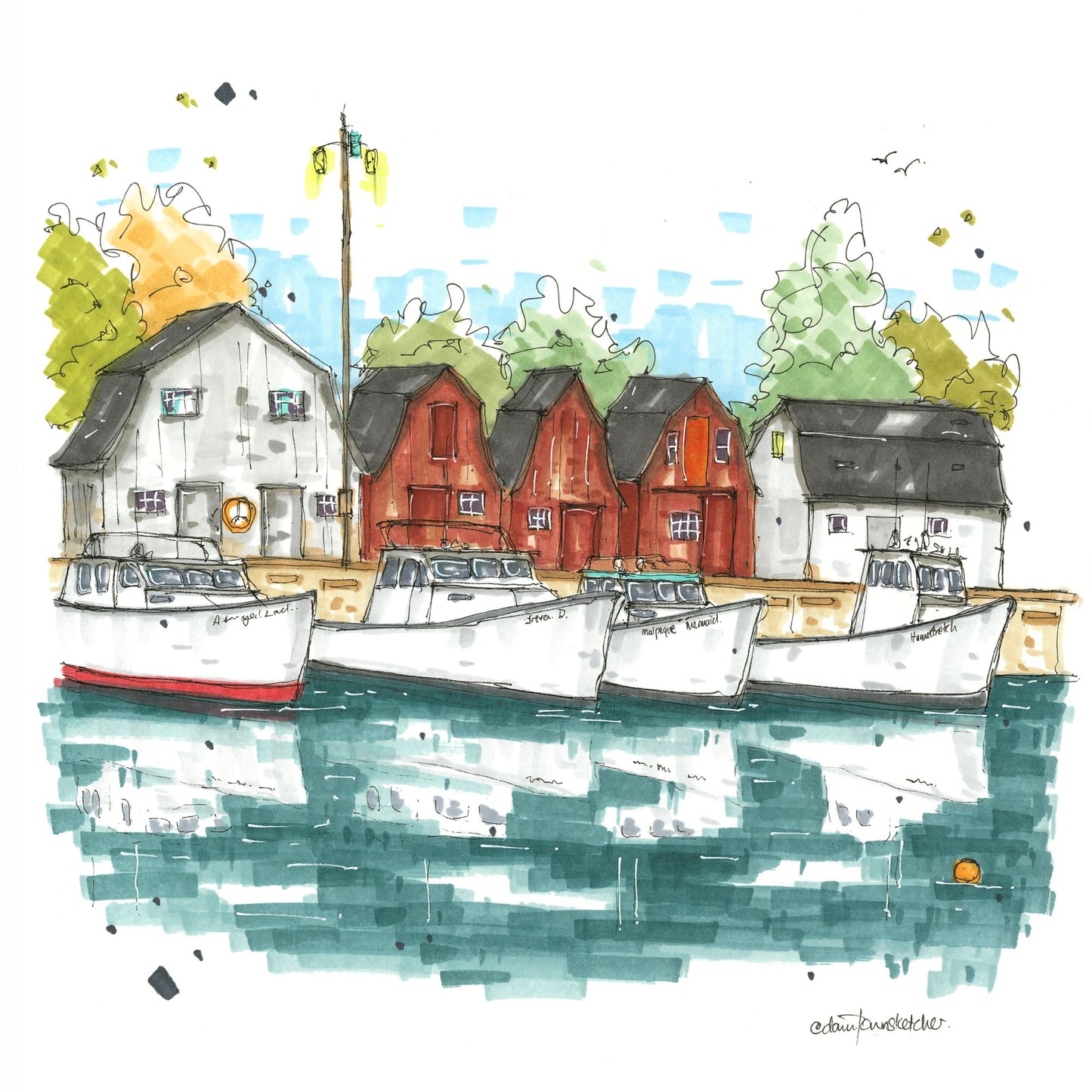 DTS0258 Malpeque Bay, Prince Edward Island - Downtown Sketcher