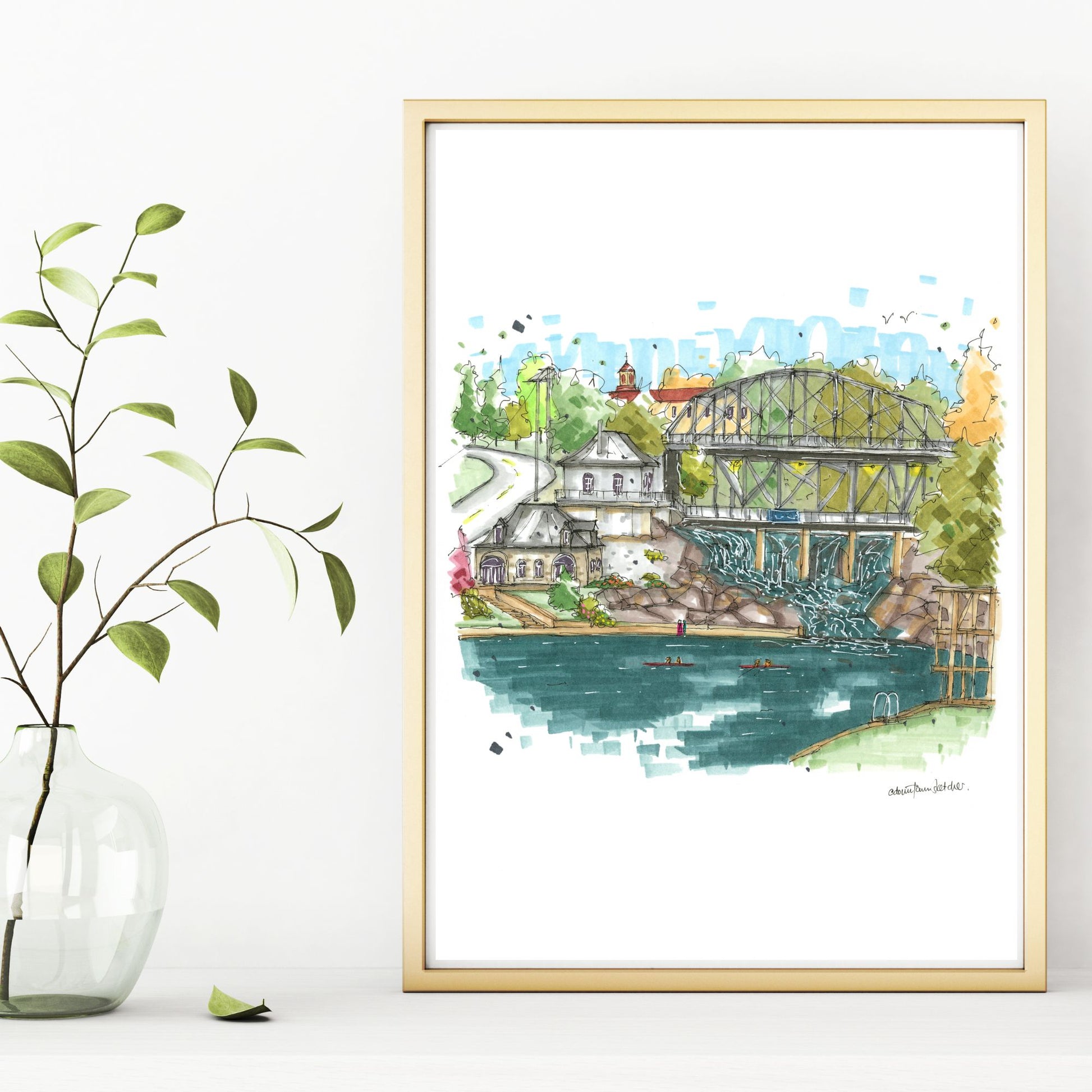 DTS0259 Bracebridge Falls, Ontario - Downtown Sketcher