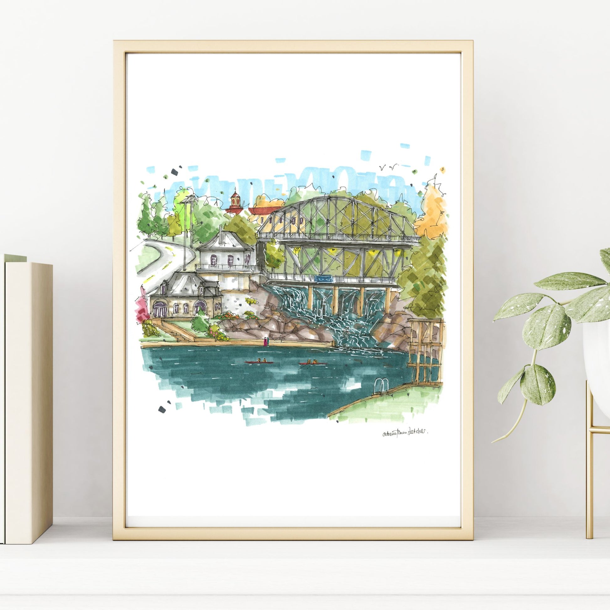 DTS0259 Bracebridge Falls, Ontario - Downtown Sketcher