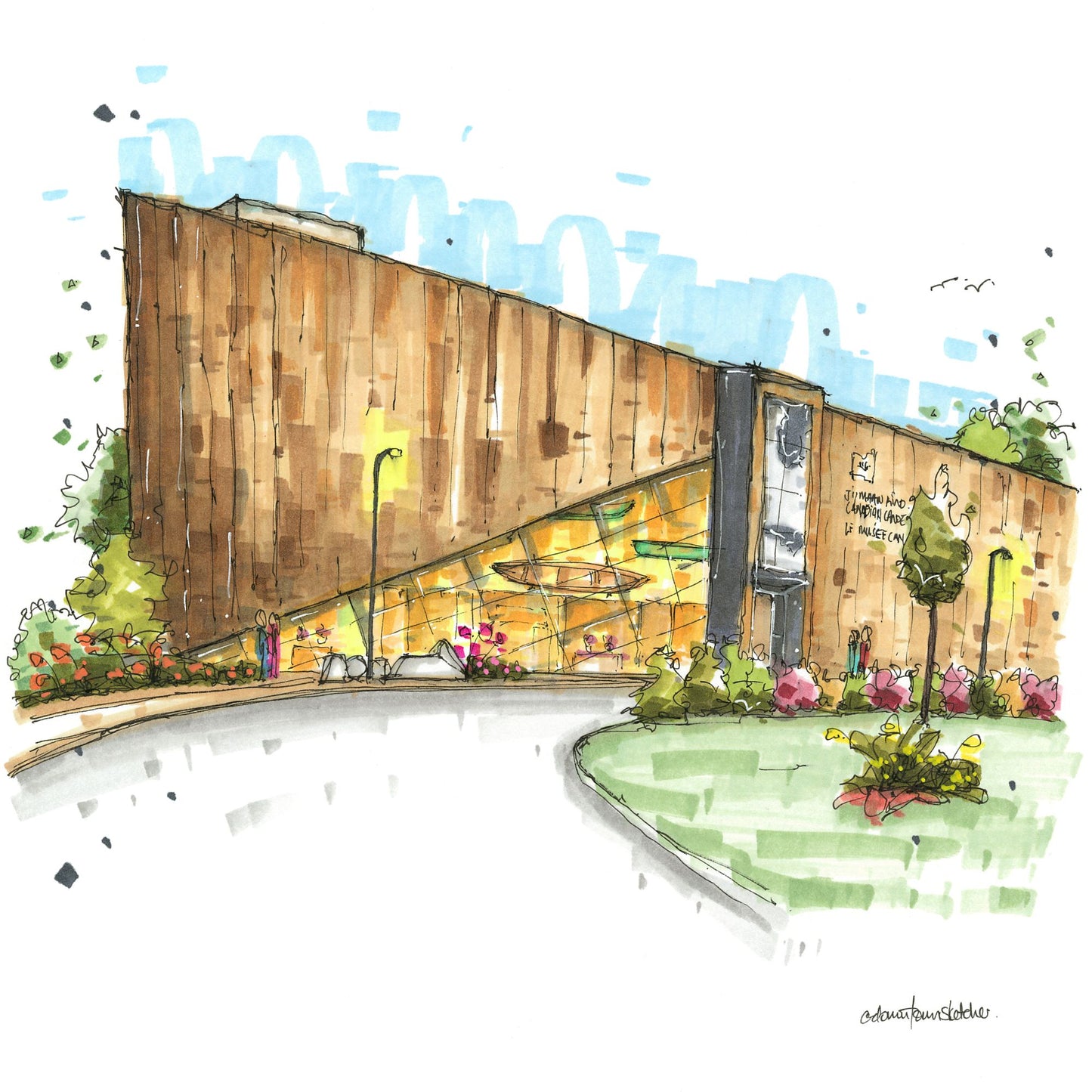 DTS0265 The Canadian Canoe Museum, Peterborough, Ontario - Downtown Sketcher