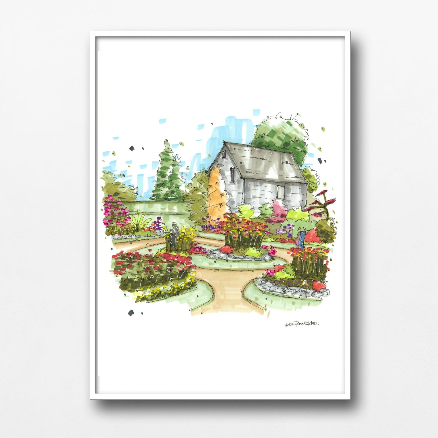 DTS0268 Victorian Garden, Historic Gardens, Annapolis Royal - Downtown Sketcher