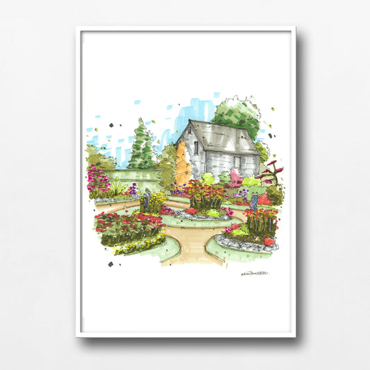 DTS0268 Victorian Garden, Historic Gardens, Annapolis Royal - Downtown Sketcher