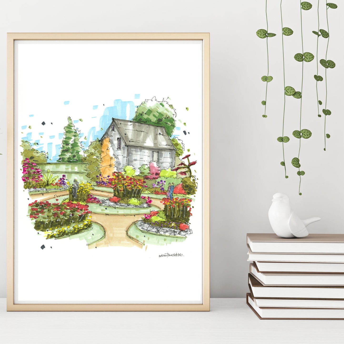 DTS0268 Victorian Garden, Historic Gardens, Annapolis Royal - Downtown Sketcher