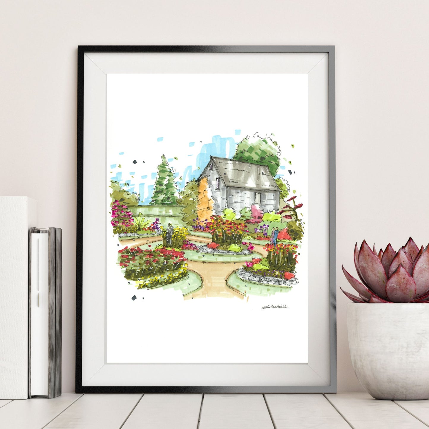 DTS0268 Victorian Garden, Historic Gardens, Annapolis Royal - Downtown Sketcher