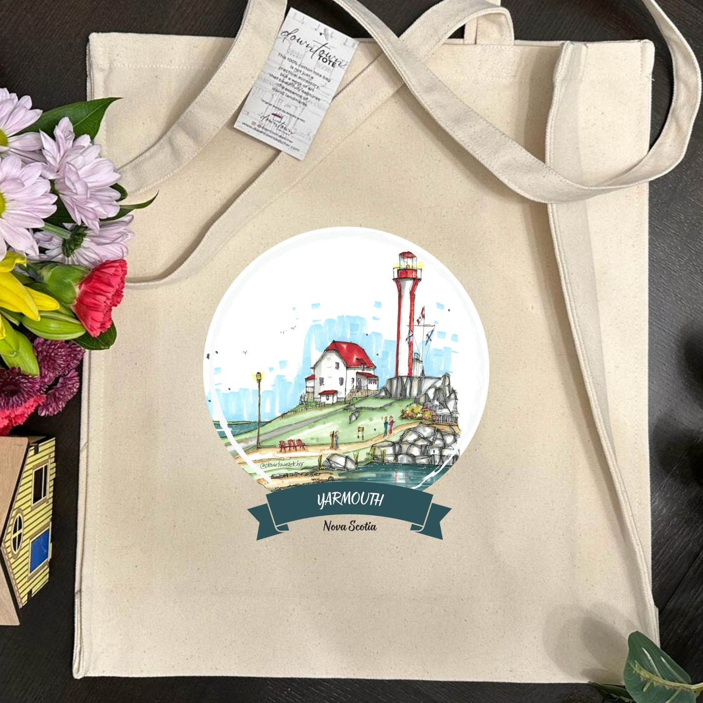 Cape Forchu Lighthouse, Yarmouth - Downtown Tote Tall