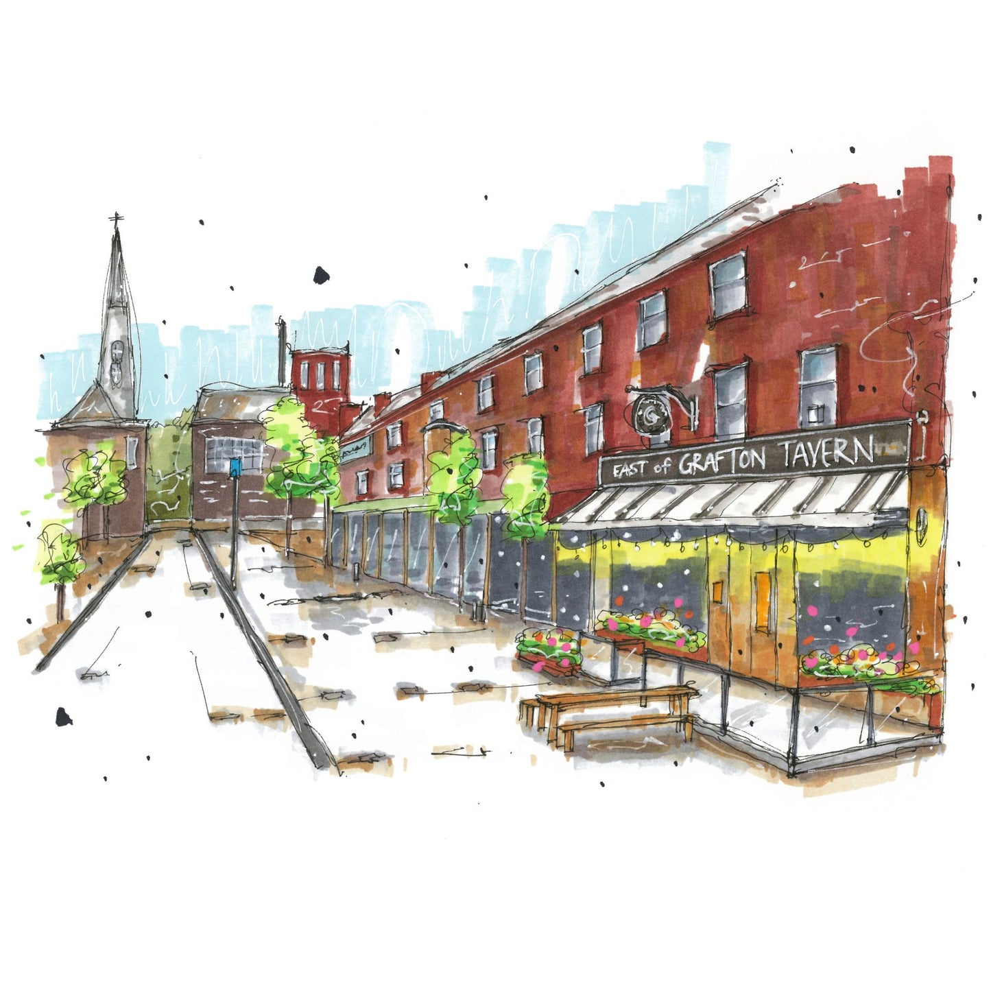 East of Grafton Tavern Greeting Card