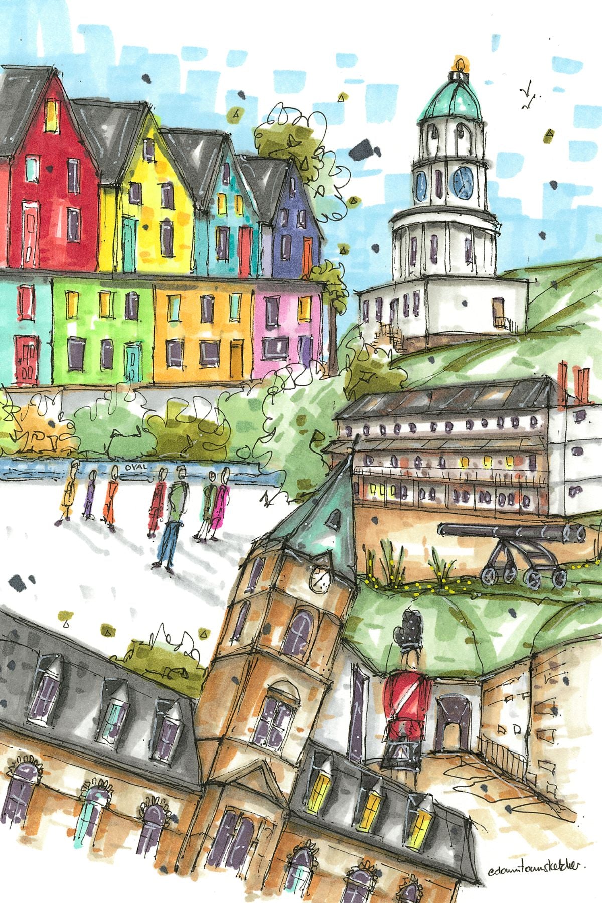 DTSP002 Citadel Hill, Halifax - Mini Luxury Puzzle - Downtown Sketcher