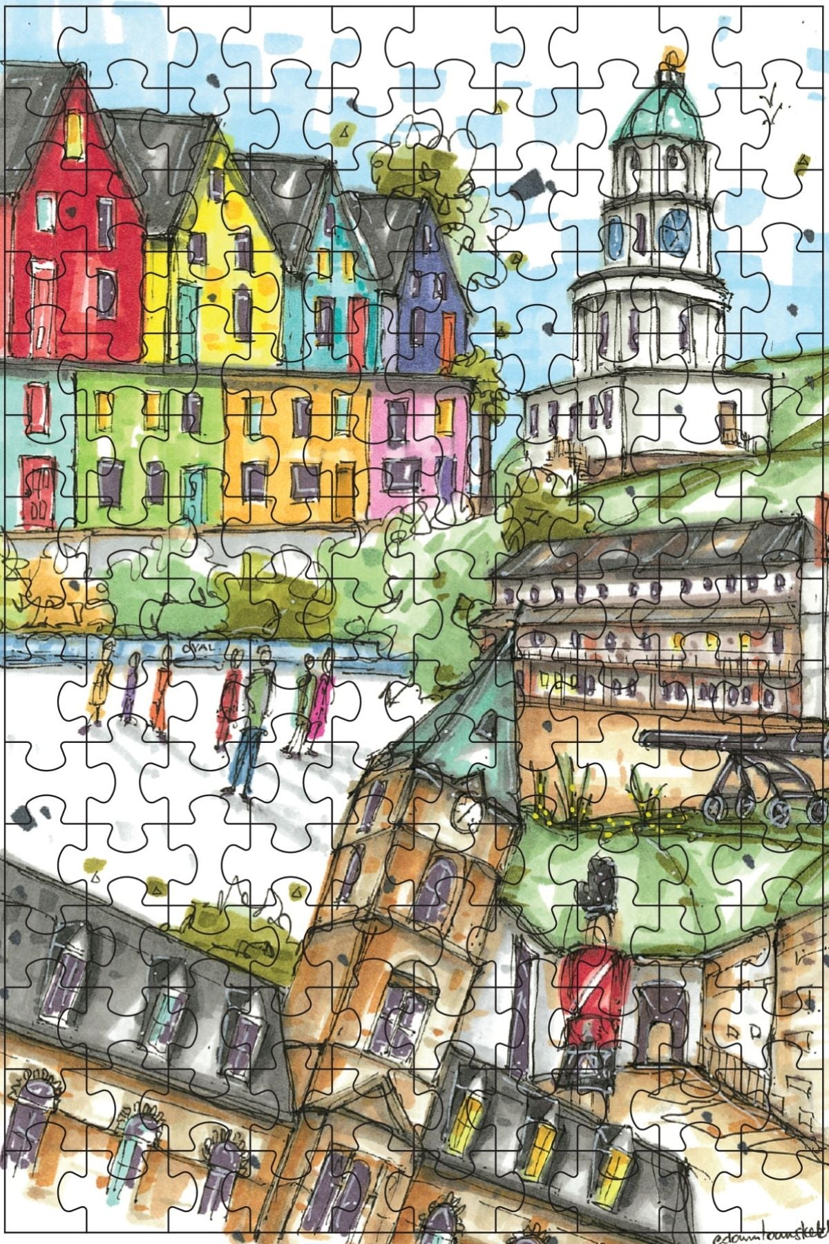 DTSP002 Citadel Hill, Halifax - Mini Luxury Puzzle - Downtown Sketcher