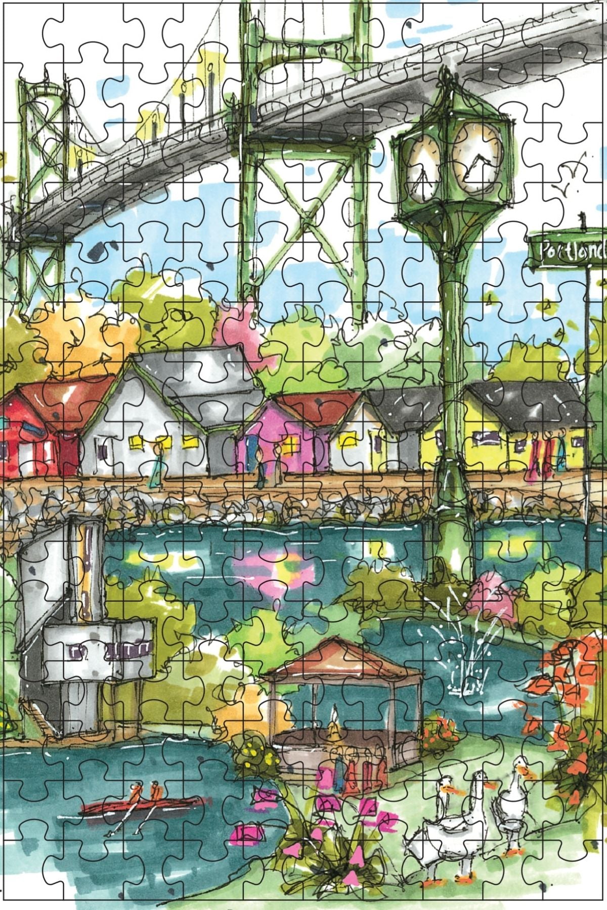 DTSP004 Dartmouth, Nova Scotia - Mini Luxury Puzzle - Downtown Sketcher