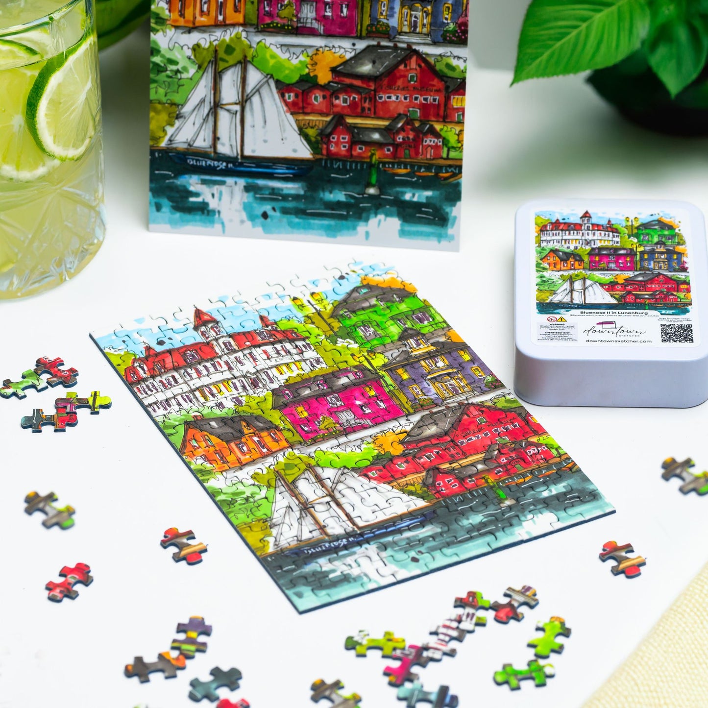 DTSP004 Dartmouth, Nova Scotia - Mini Luxury Puzzle - Downtown Sketcher