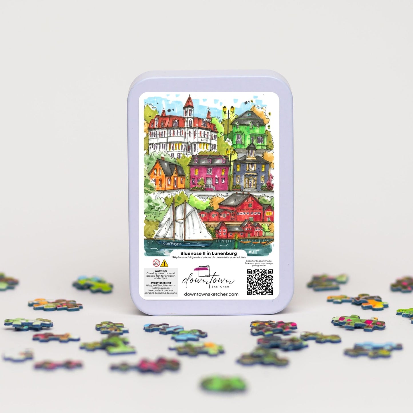 DTSP005 Lunenburg, Nova Scotia - Mini Luxury Puzzle - Downtown Sketcher